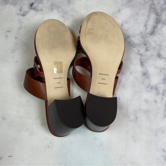 Tory Burch Tiny Miller Toe Ring Laser Cut Block Heel Slide Sandals NWOB - Picture 8 of 12